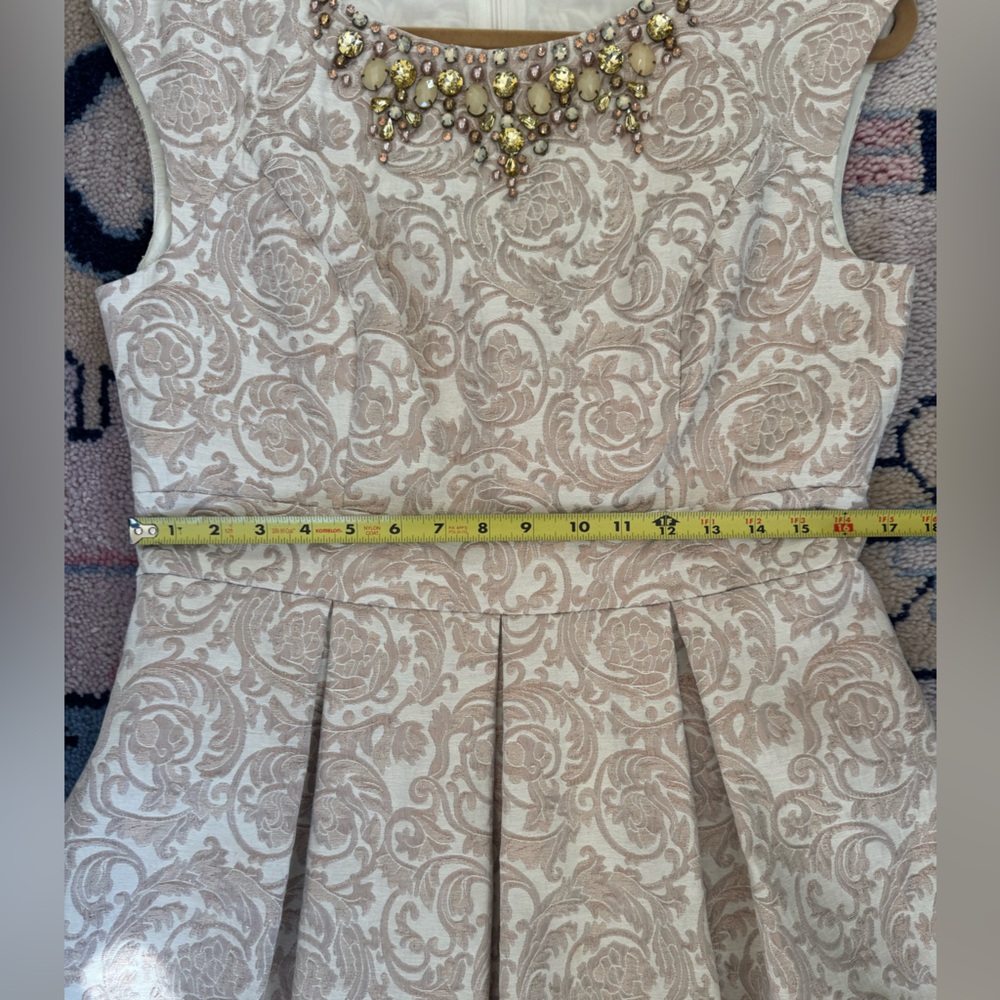 Eliza J Light Pink Embelished Floral Brocade Dress - Picture 3 of 7